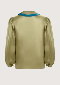 Baseball Olive Green Blouse|Flabelus New
