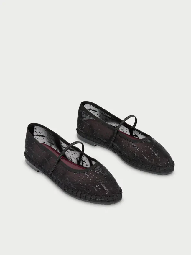 Celie Glitter Mesh Black|Flabelus Clearance