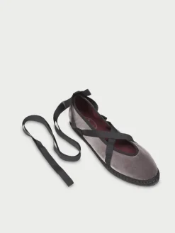 Eichiro Velvet Ribbon Grey|Flabelus Outlet