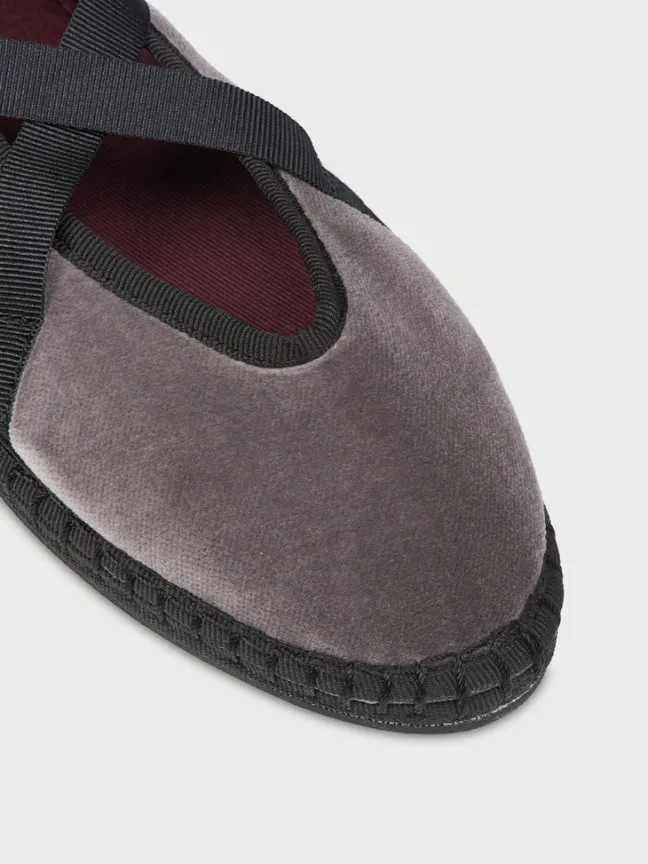 Eichiro Velvet Ribbon Grey|Flabelus Outlet