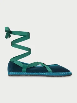 Eichiro Velvet Ribbon Petrol Green|Flabelus Hot