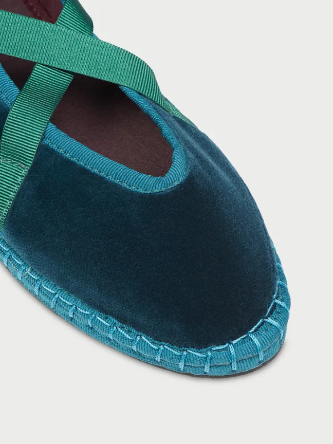 Eichiro Velvet Ribbon Petrol Green|Flabelus Hot
