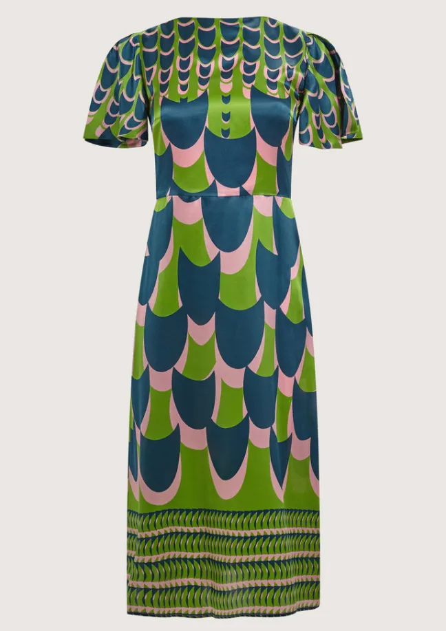 Jean Pool Green Dress|Flabelus Best